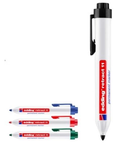 ROTULADOR PERMANENTE RETRACTIL EDDING 11 NEGRO CONICA 1,5-3MM