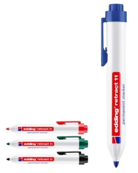 ROTULADOR PERMANENTE RETRACTIL EDDING 11 AZUL CONICA 1,5-3MM