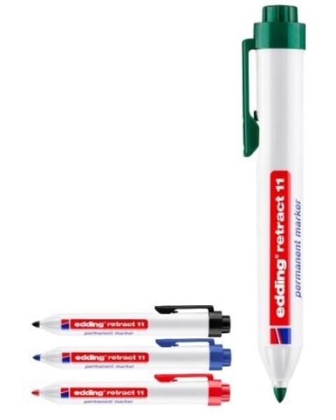 ROTULADOR PERMANENTE RETRACTIL EDDING 11 VERDE CONICA 1,5-3MM