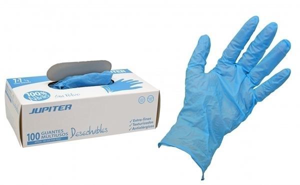 GUANTE JUPITER NITRILO AZUL S/P CAJA 100UDS T-6 POESSA