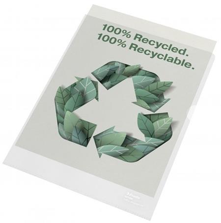 DOSSIER UÑERO PP RECICLADO.100 MICRAS, PIEL DE NARANJA. DIN A4, TRANSPARENTE CJ 100 ESSELTE