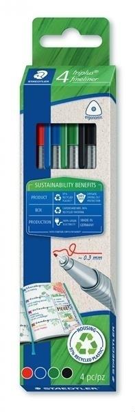 ESTUCHE ECO+ TRIPLUS FINELINER 334 STAEDTLER, 4 PZAS SURTIDAS