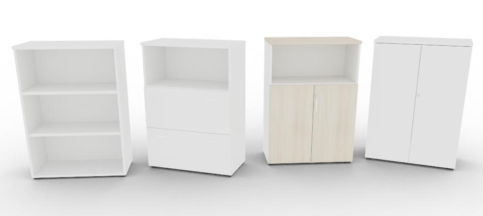 ARMARIO ACTIU MEDIO 80x42x113 ESTRUCTURA BLANCO/ALUMINIZADO/UN COLOR