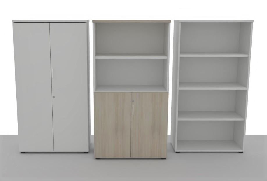 ARMARIO ACTIU MEDIO 80x42x150 ESTRUCTURA BLANCO/ALUMINIZADO/UN COLOR