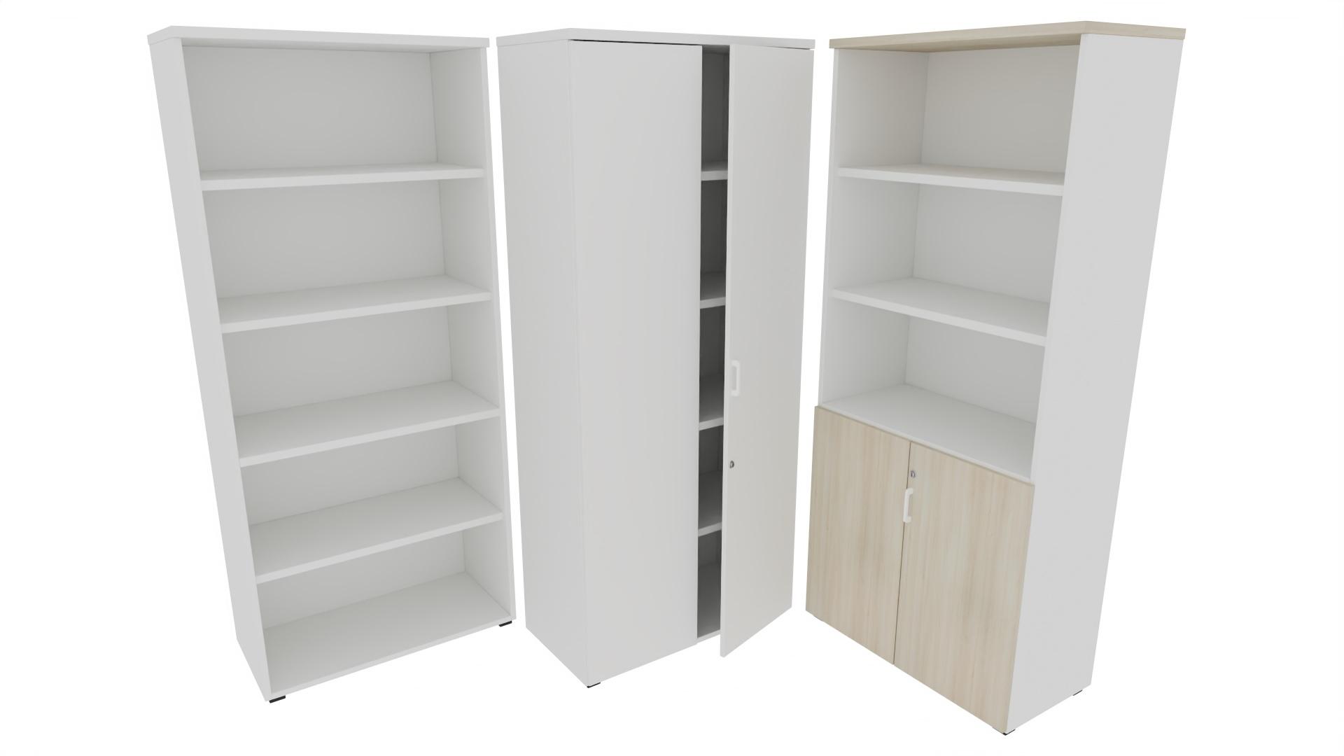 ARMARIO ACTIU ALTO 80x42x185 ESTRUCTURA BLANCO/ALUMINIZADO/UN COLOR
