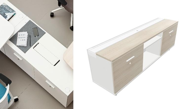 MODULO TWIST SPINE C/ELECTRIFICACION  ACACIA 180X44X61