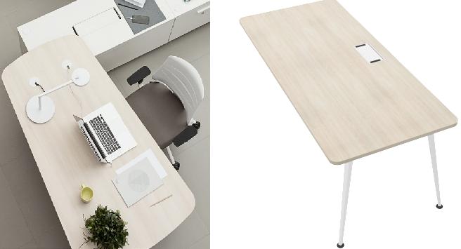 MESA ACTIU TWIST SPINE APOYO DCHA. 180x80 BLANCO-ACACIA