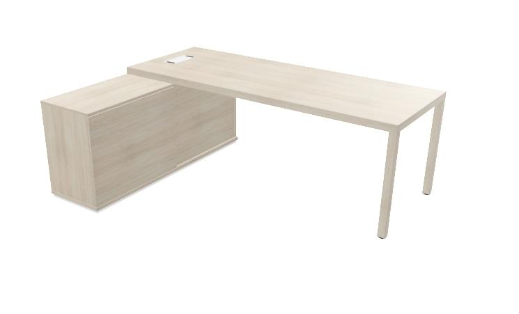 MESA ACTIU PRISMA 210X80 ACACIA CON ARMARIO PUERTAS ACACIA