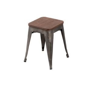 TABURETE BAJO METALICO ANTIK OLD BRONCE
