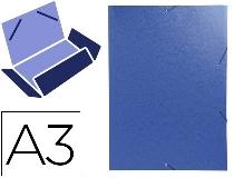 CARPETA EXACOMPTA GOMAS CARTON 3 SOLAPAS DINA3 AZUL