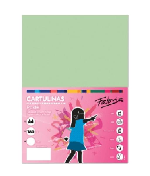 PAQUETE 50 CARTULINAS FABRISA DINA4 180G VERDE CLARO