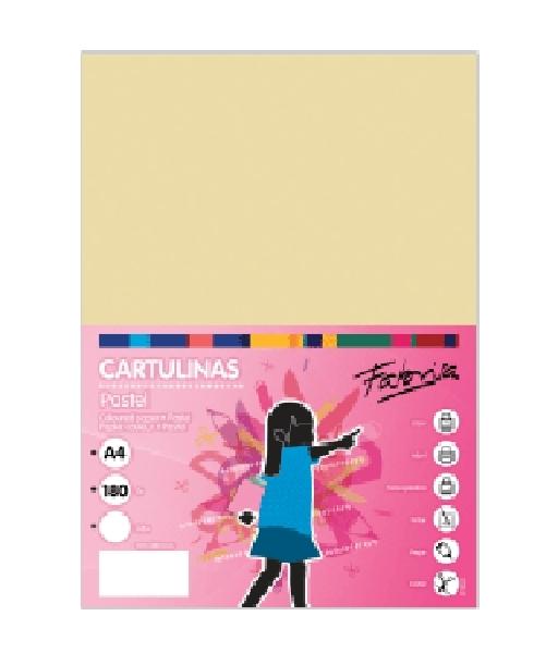 PAQUETE 50 CARTULINAS FABRISA DINA4 180G CREMA