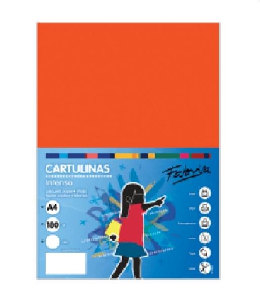 PAQUETE 50 CARTULINAS FABRISA DINA4 180G NARANJA