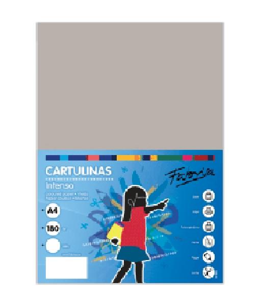 PAQUETE 50 CARTULINAS FABRISA DINA4 180GR GRIS