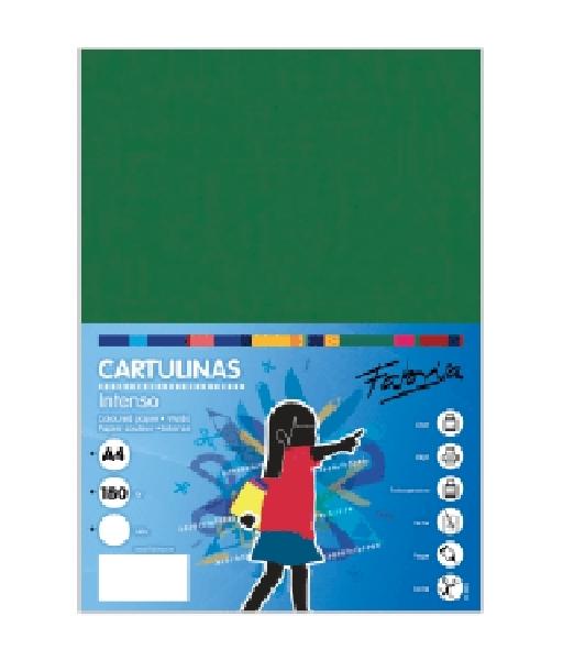 PAQUETE 50 CARTULINAS FABRISA DINA4 180GR VERDE OSCURO ABETO
