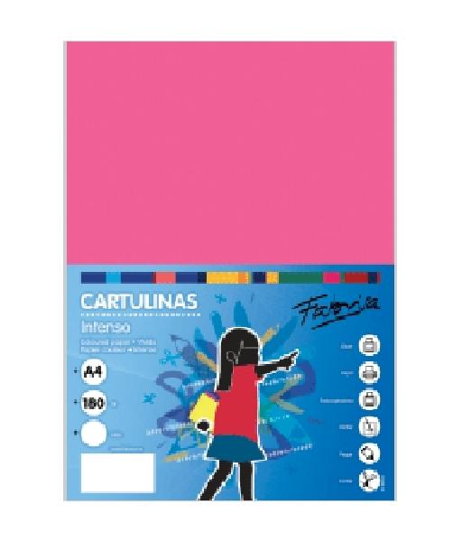 PAQUETE 50 CARTULINAS FABRISA DINA4 180GR FUCSIA
