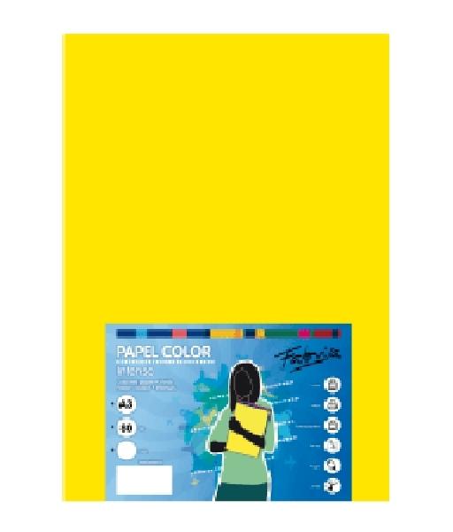 PAQUETE 500H PAPEL COLOR DINA3 80GR FABRISA AMARILLO FUERTE
