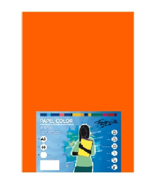 PAQUETE 500H PAPEL COLOR DINA3 80GR FABRISA NARANJA