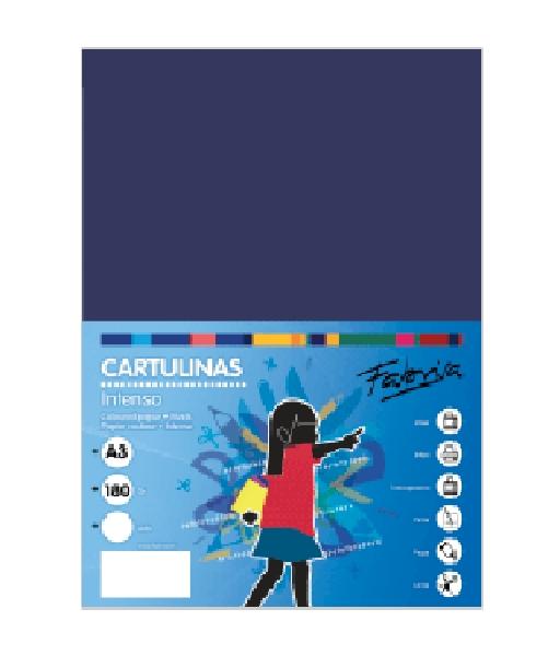 PAQUETE 25 CARTULINAS FABRISA DINA3 180GR AZUL OSCURO