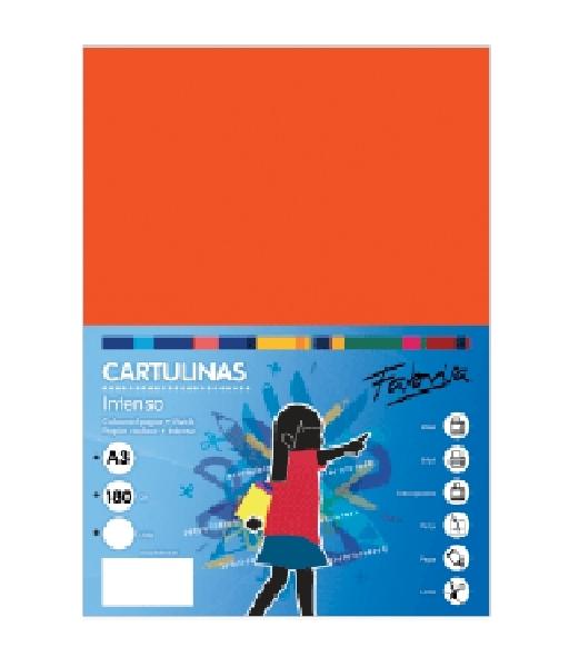 PAQUETE 25 CARTULINAS FABRISA DINA3 180GR NARANJA