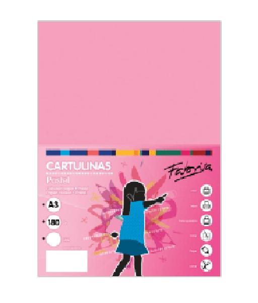 PAQUETE 25 CARTULINAS FABRISA DINA3 180GR ROSA
