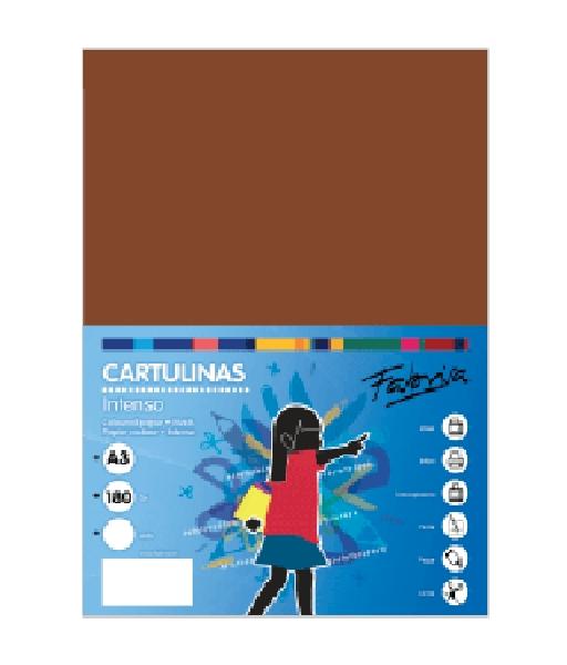PAQUETE 25 CARTULINAS FABRISA DINA3 180GR MARRON