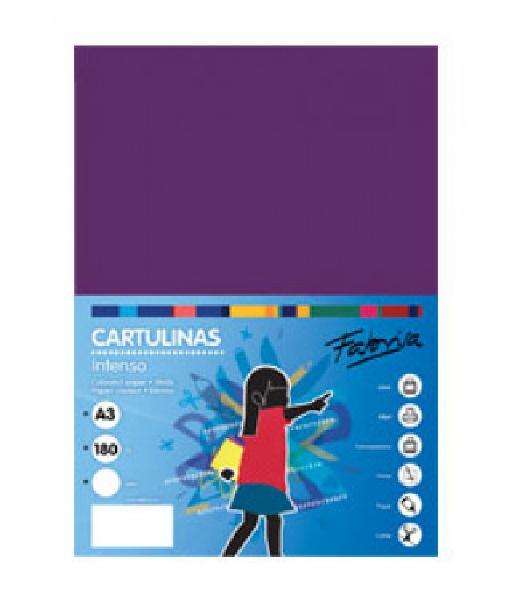 PAQUETE 25 CARTULINAS FABRISA DINA3 180GR MORADO