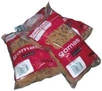 BOLSA GOMAS ELASTICAS 100GR  BANDAS 4MM X 15CM FIXO
