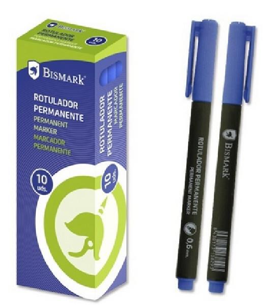 ROTULADOR PERMANENTE BISMARK PUNTA FINA  F 0,6MM AZUL