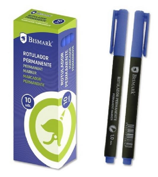 ROTULADOR PERMANENTE BISMARK PUNTA MEDIA M 1,0MM AZUL