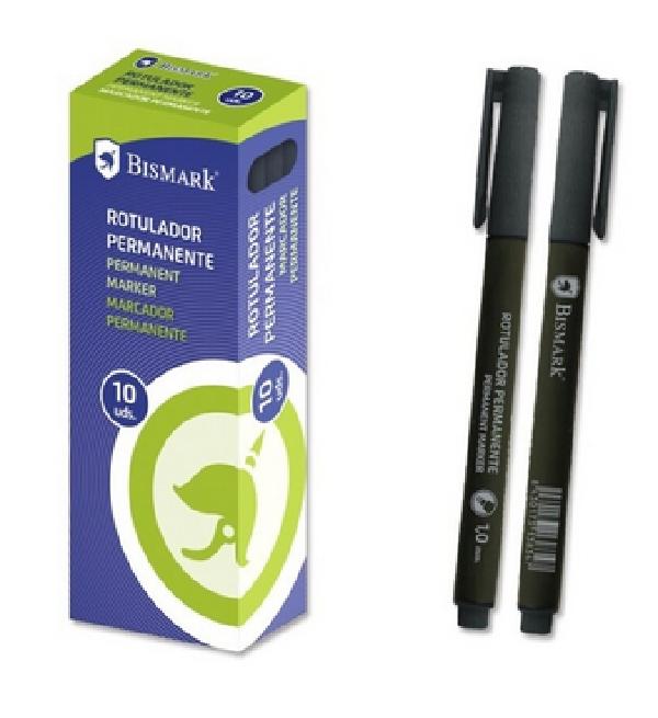 ROTULADOR PERMANENTE BISMARK PUNTA MEDIA M 1,0MM NEGRO