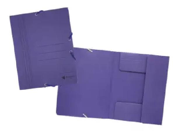 CARPETA CARTON BISMARK GOMAS SOLAPAS FOLIO AZUL