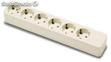 BASE 6 TOMAS BIP 16A 250V BL C/OBT